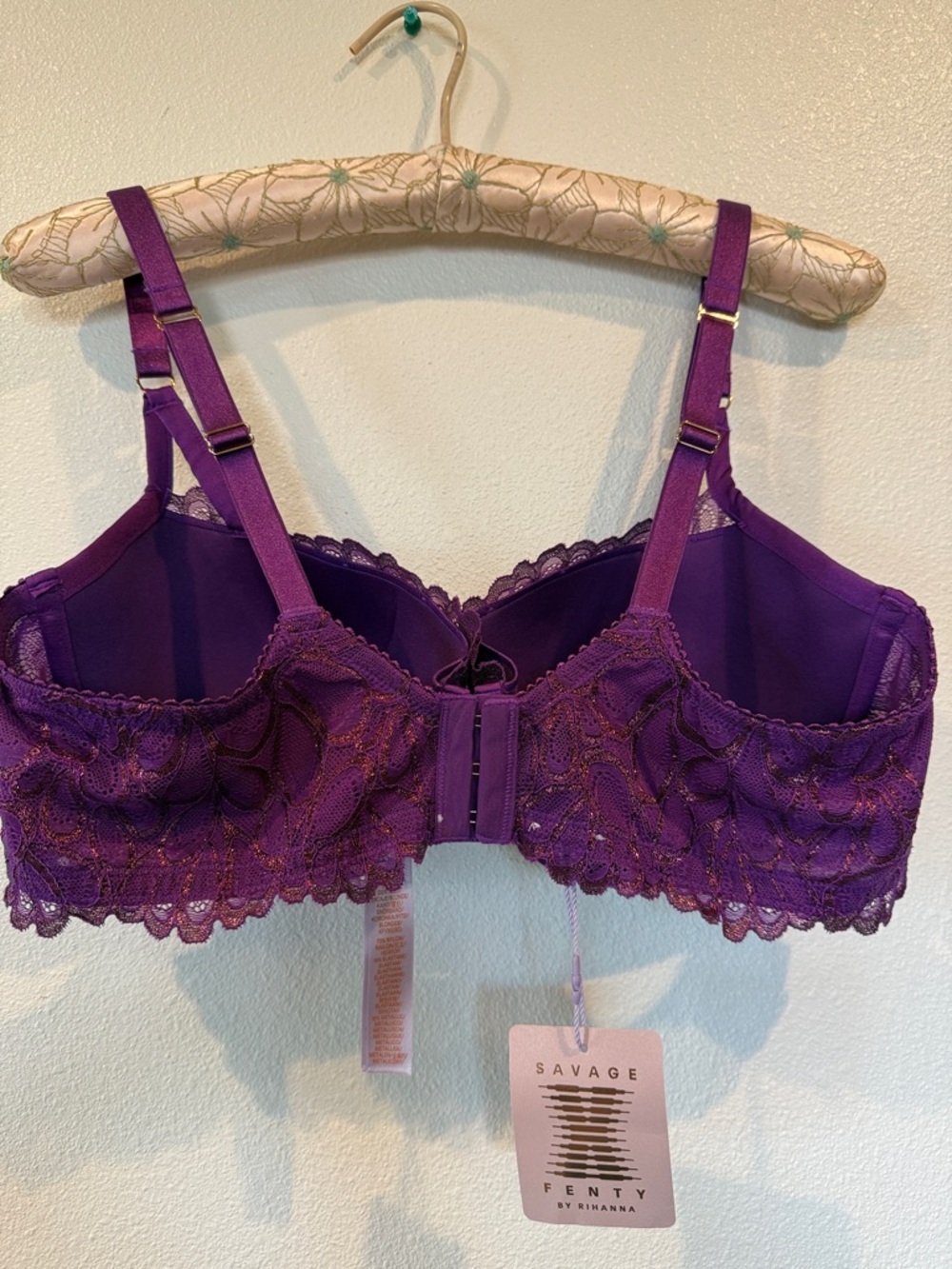 Savage X Fenty Purple Lace Underwire Bra - Picture 3 of 8